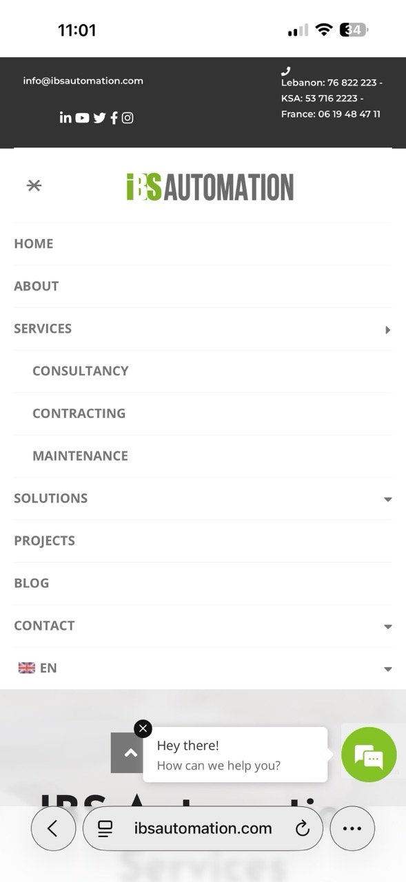 The mobile navigation menu.